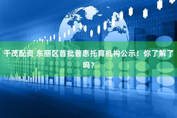 千茂配资 东丽区首批普惠托育机构公示！你了解了吗？